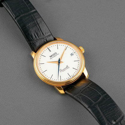 Mido Baroncelli Automatic White Dial Golden PVD 33mm