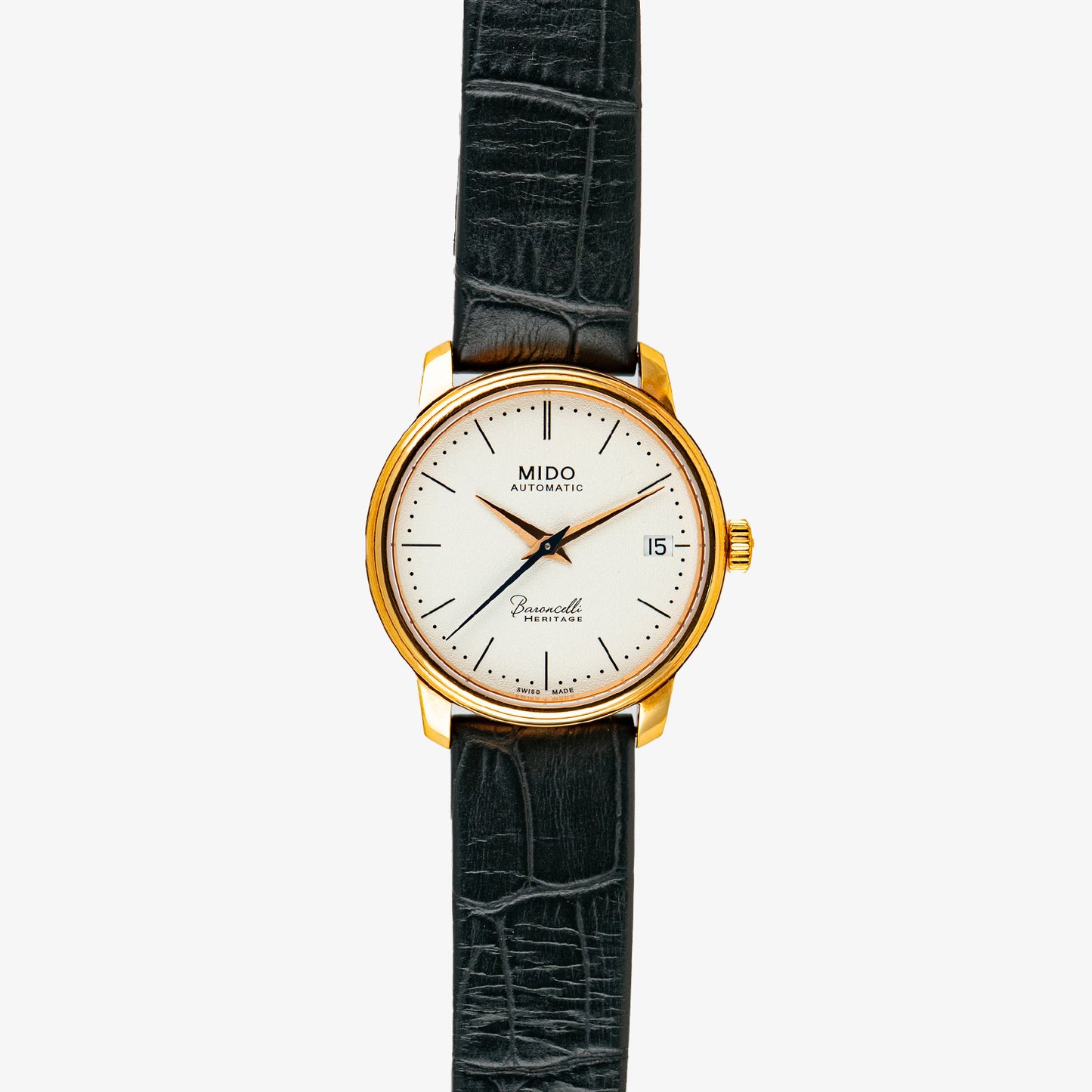 Mido Baroncelli Automatic White Dial Golden PVD 33mm