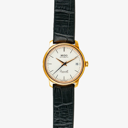 Mido Baroncelli Automatic White Dial Golden PVD 33mm