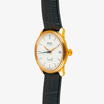 Mido Baroncelli Automatic White Dial Golden PVD 33mm