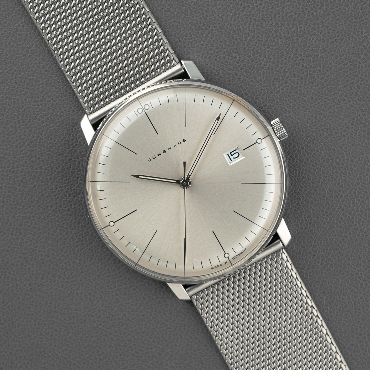 Junghans Max Bill Quartz Date Silver Dial 38mm