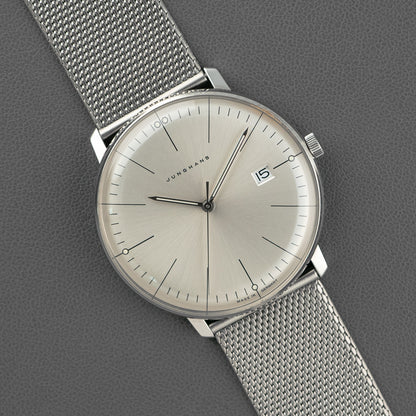 Junghans Max Bill Quartz Date Silver Dial 38mm