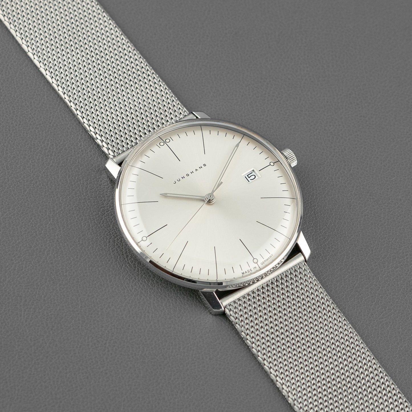 Junghans Max Bill Quartz Date Silver Dial 38mm