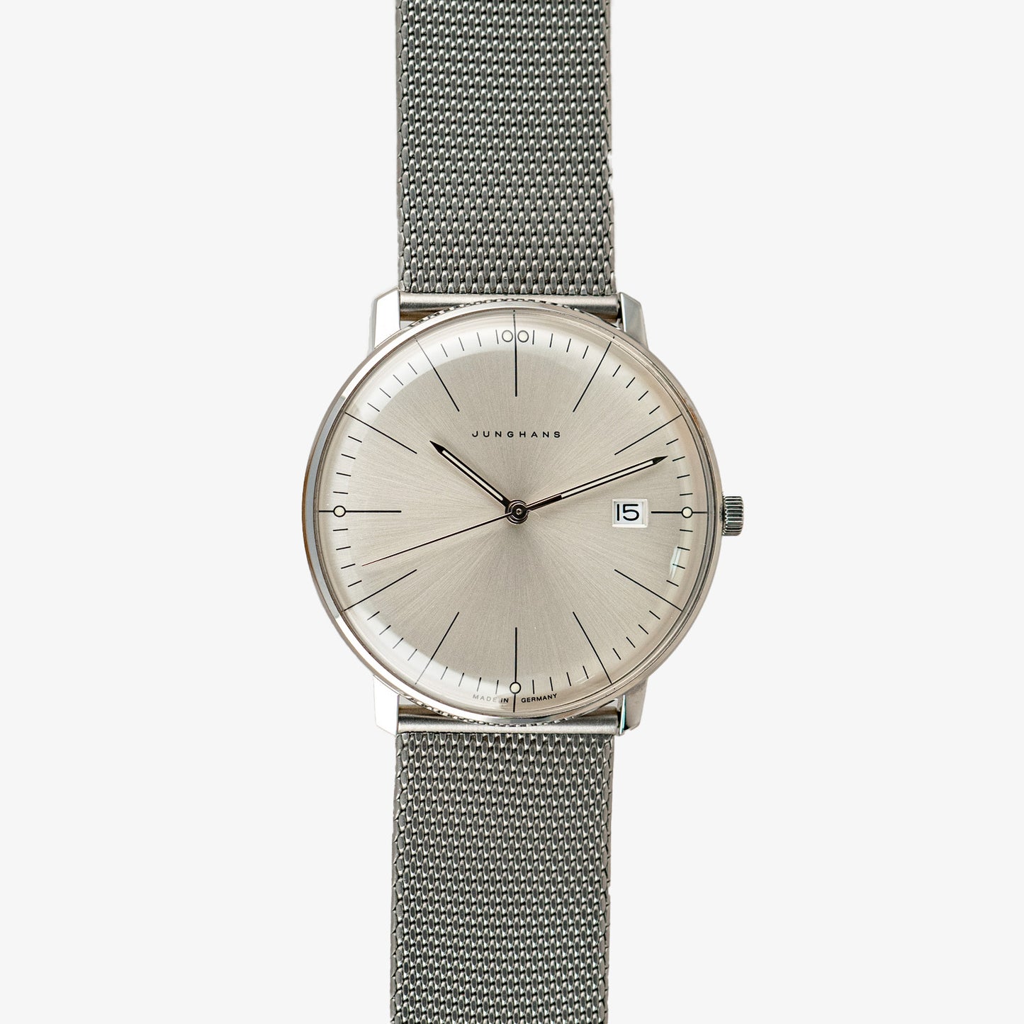 Junghans Max Bill Quartz Date Silver Dial 38mm