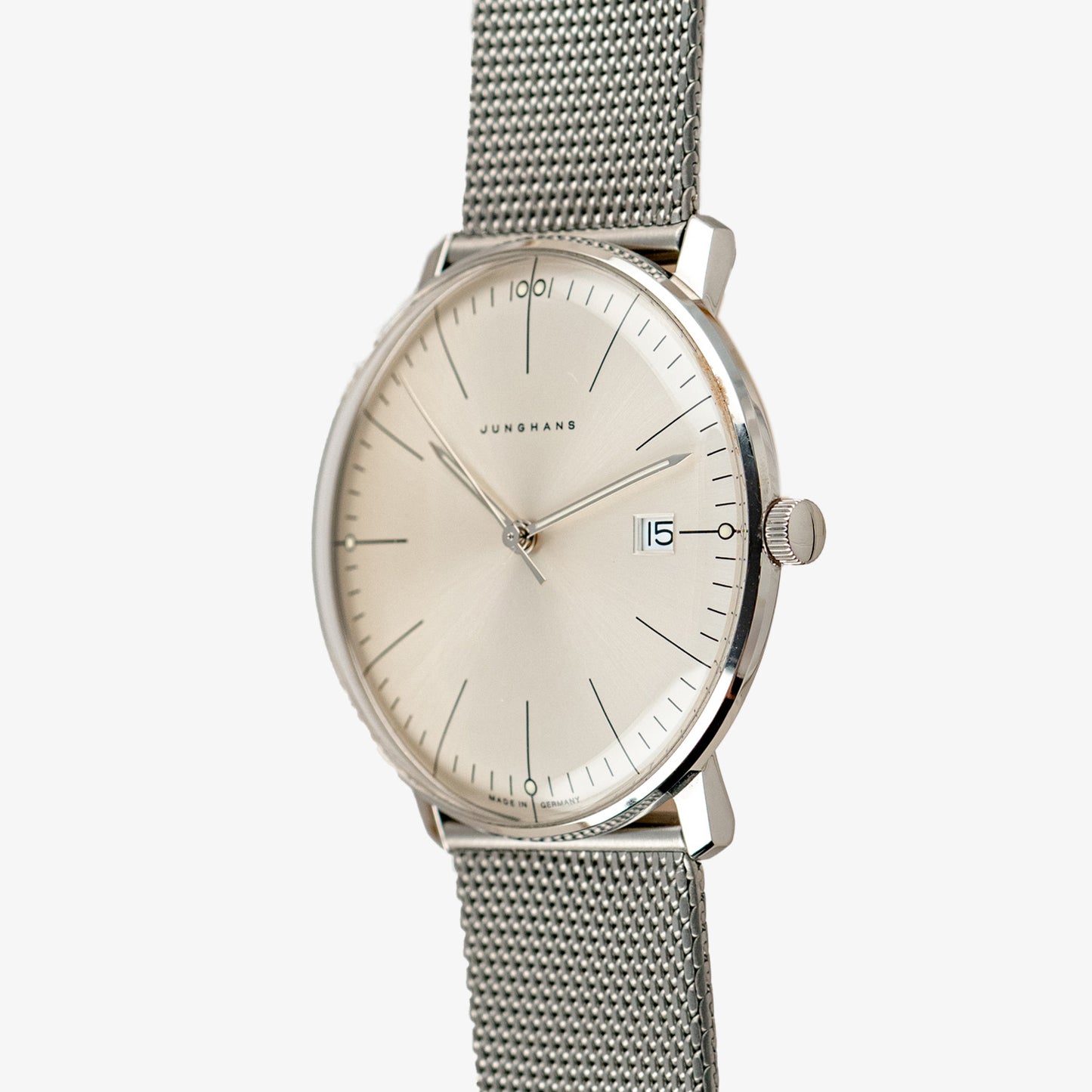 Junghans Max Bill Quartz Date Silver Dial 38mm