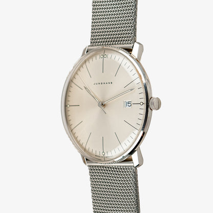 Junghans Max Bill Quartz Date Silver Dial 38mm