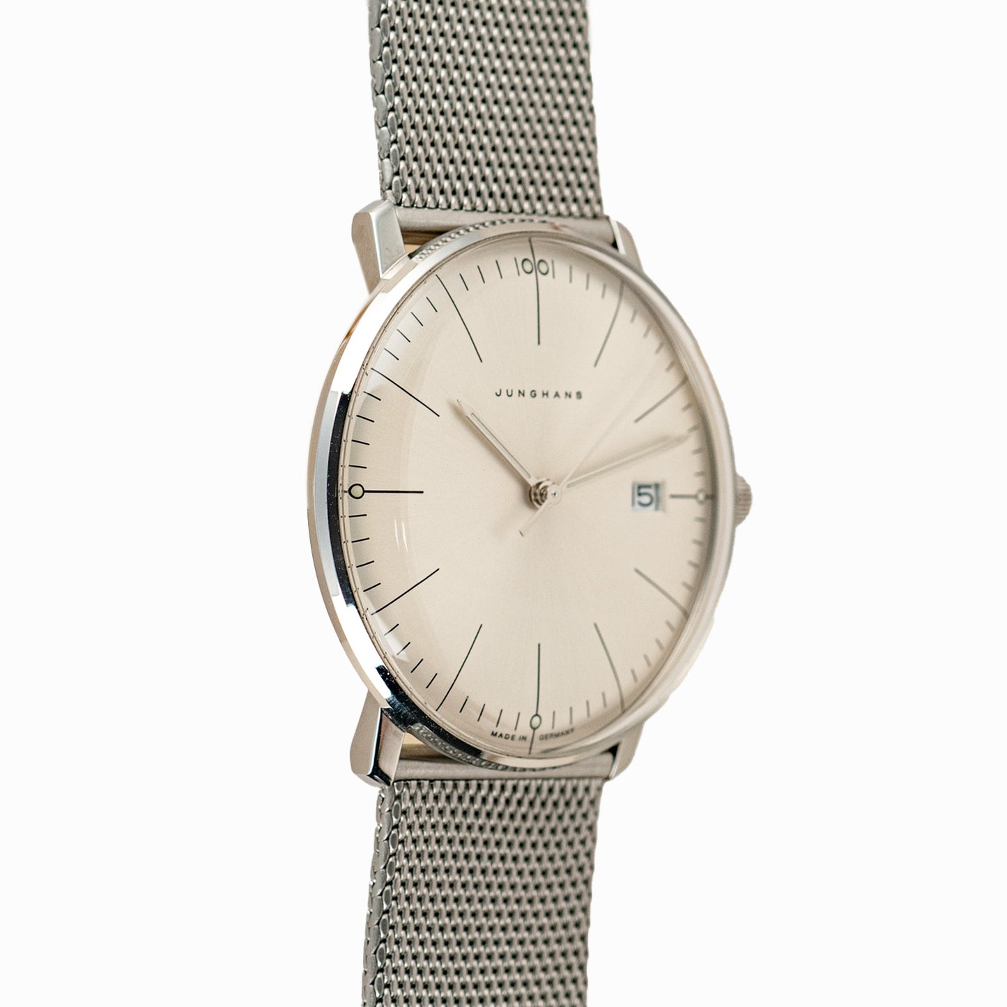 Junghans Max Bill Quartz Date Silver Dial 38mm