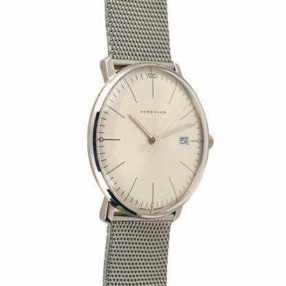 Junghans Max Bill Quartz Date Silver Dial 38mm