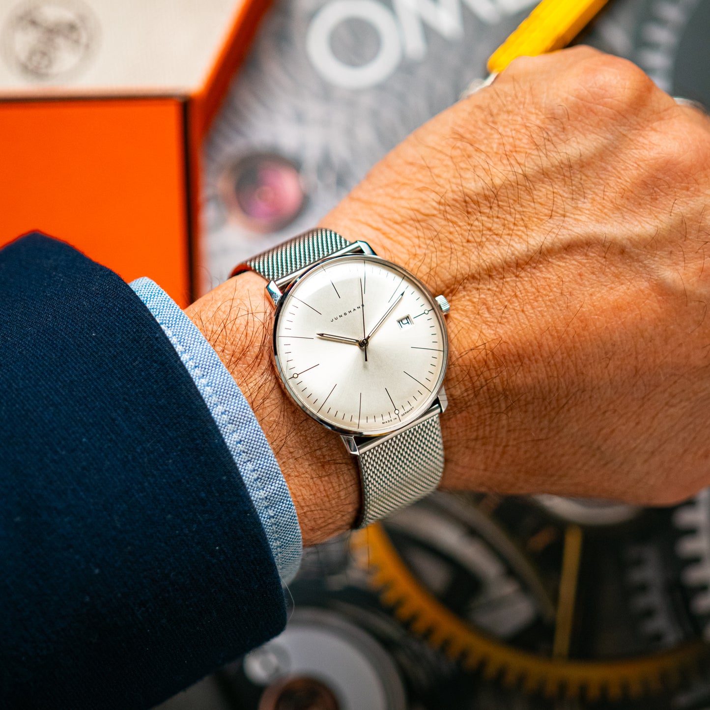 Junghans Max Bill Quartz Date Silver Dial 38mm