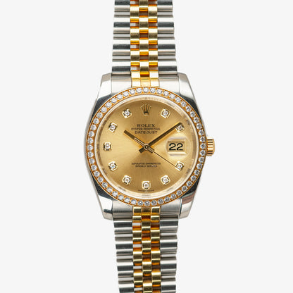 Rolex Datejust 116243 Yellow Gold Diamonds 36mm