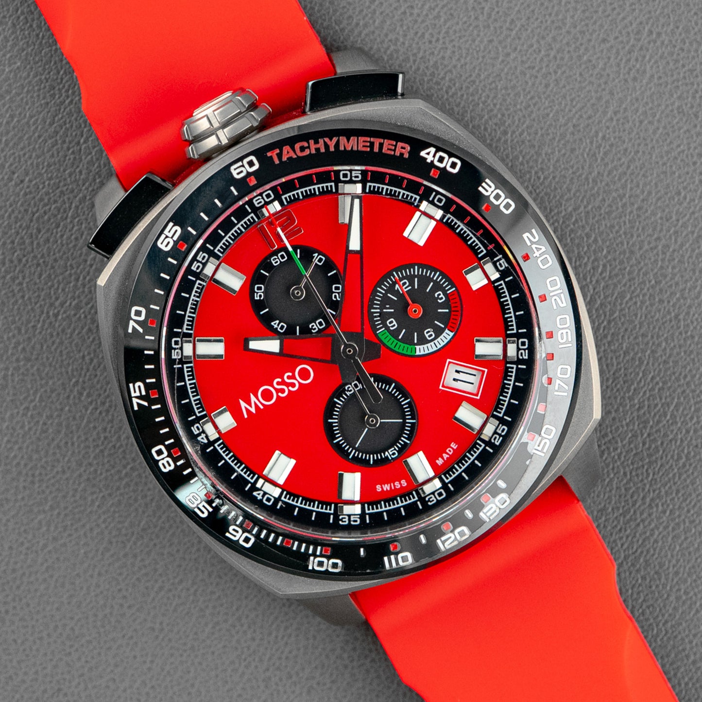 Mosso Italia Bull Head Chronograph Red Dial 42mm