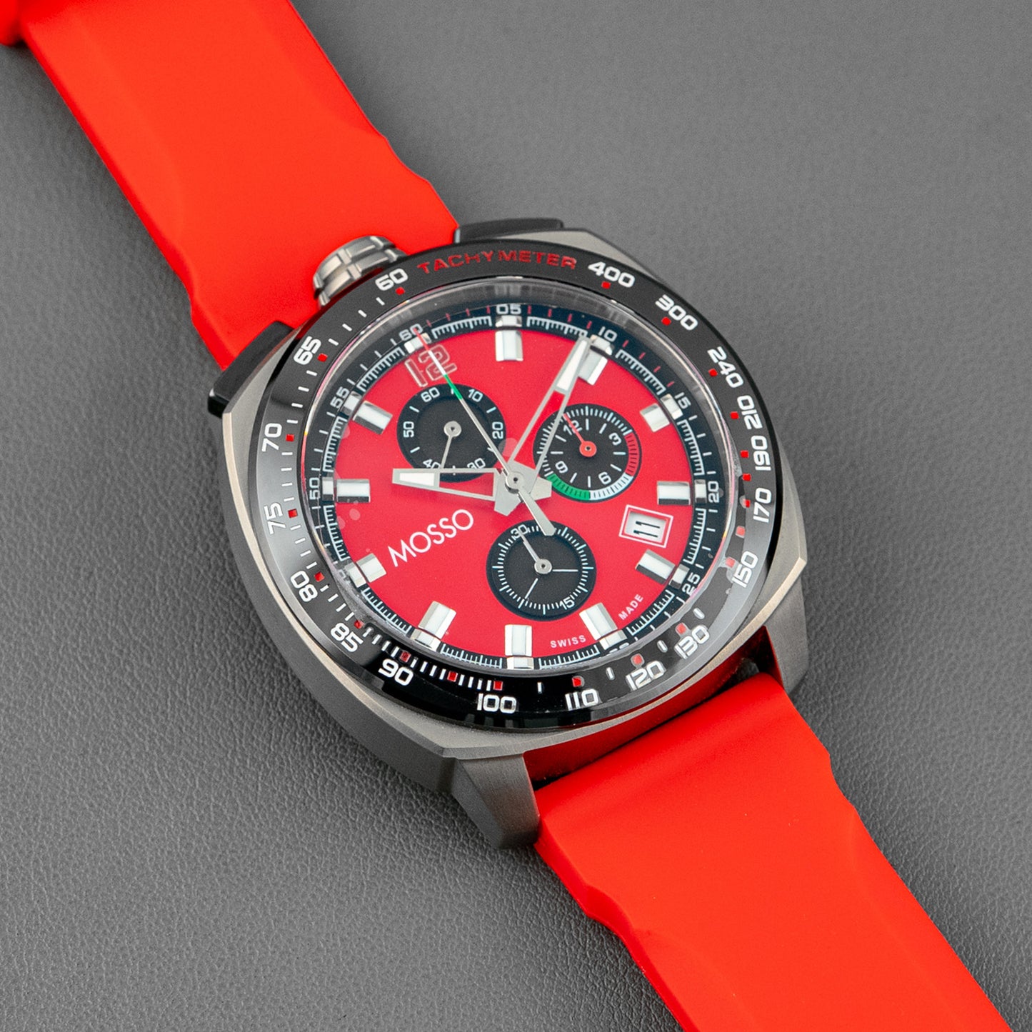Mosso Italia Bull Head Chronograph Red Dial 42mm