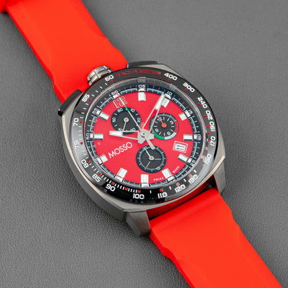 Mosso Italia Bull Head Chronograph Red Dial 42mm