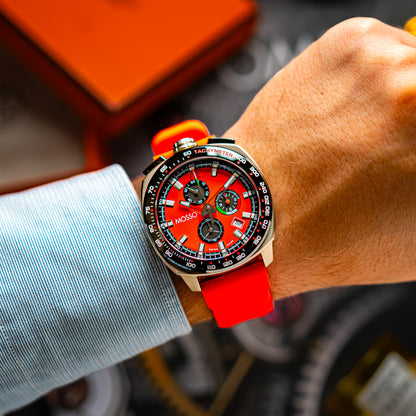 Mosso Italia Bull Head Chronograph Red Dial 42mm