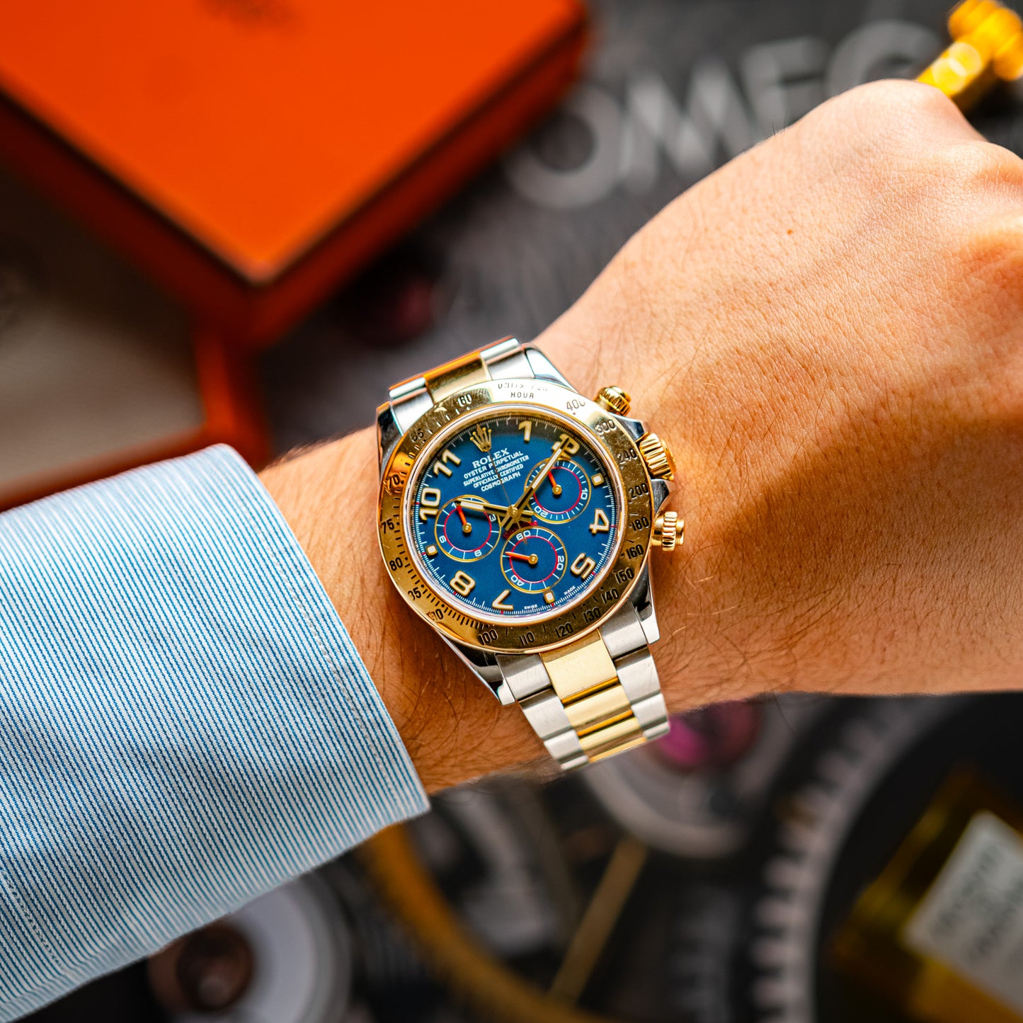 Rolex Daytona 116523 Two-Tone Blue Racing Dial 40mm