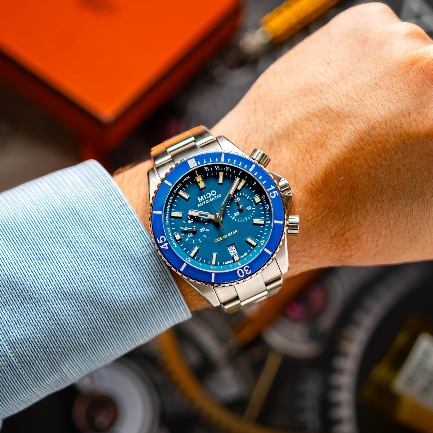 Mido Ocean Star Automatic Chronograph Blue 44mm