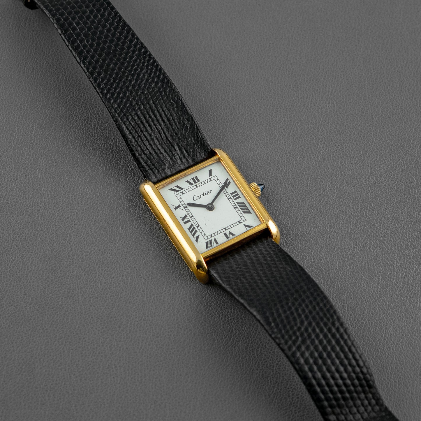 Cartier Tank Vermeil Manual Wind Silver Gold-Plated 23mm