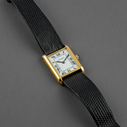 Cartier Tank Vermeil Manual Wind Silver Gold-Plated 23mm