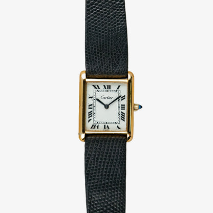 Cartier Tank Vermeil Manual Wind Silver Gold-Plated 23mm