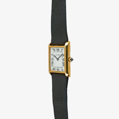 Cartier Tank Vermeil Manual Wind Silver Gold-Plated 23mm