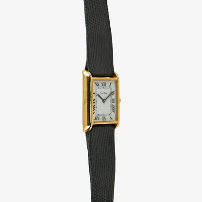 Cartier Tank Vermeil Manual Wind Silver Gold-Plated 23mm
