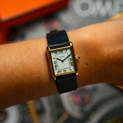 Cartier Tank Vermeil Manual Wind Silver Gold-Plated 23mm