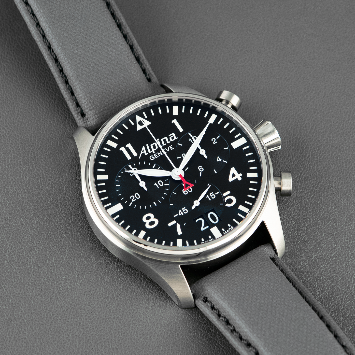 Alpina Startimer Pilot Big Date Chronograph Black Dial 44mm