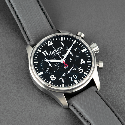 Alpina Startimer Pilot Big Date Chronograph Black Dial 44mm