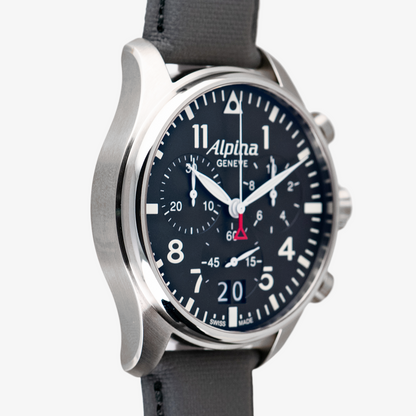 Alpina Startimer Pilot Big Date Chronograph Black Dial 44mm