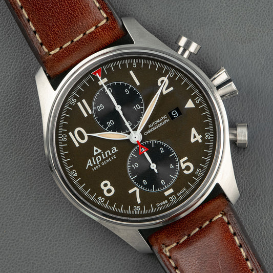 Alpina Startimer Pilot Automatic Chronograph Brown 44mm