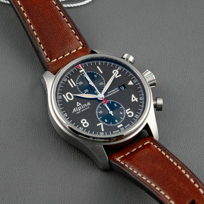 Alpina Startimer Pilot Automatic Chronograph Brown 44mm