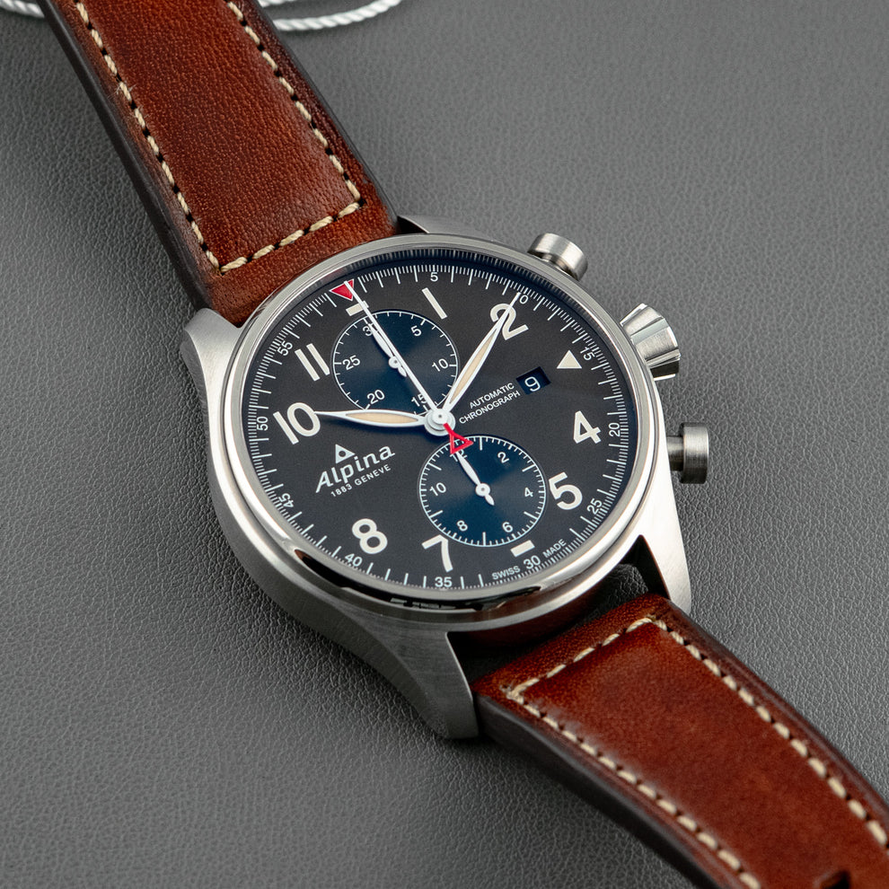 Alpina Startimer Pilot Automatic Chronograph Brown 44mm – LOFT