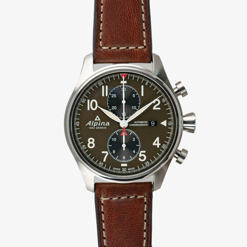 Alpina Startimer Pilot Automatic Chronograph Brown 44mm – LOFT