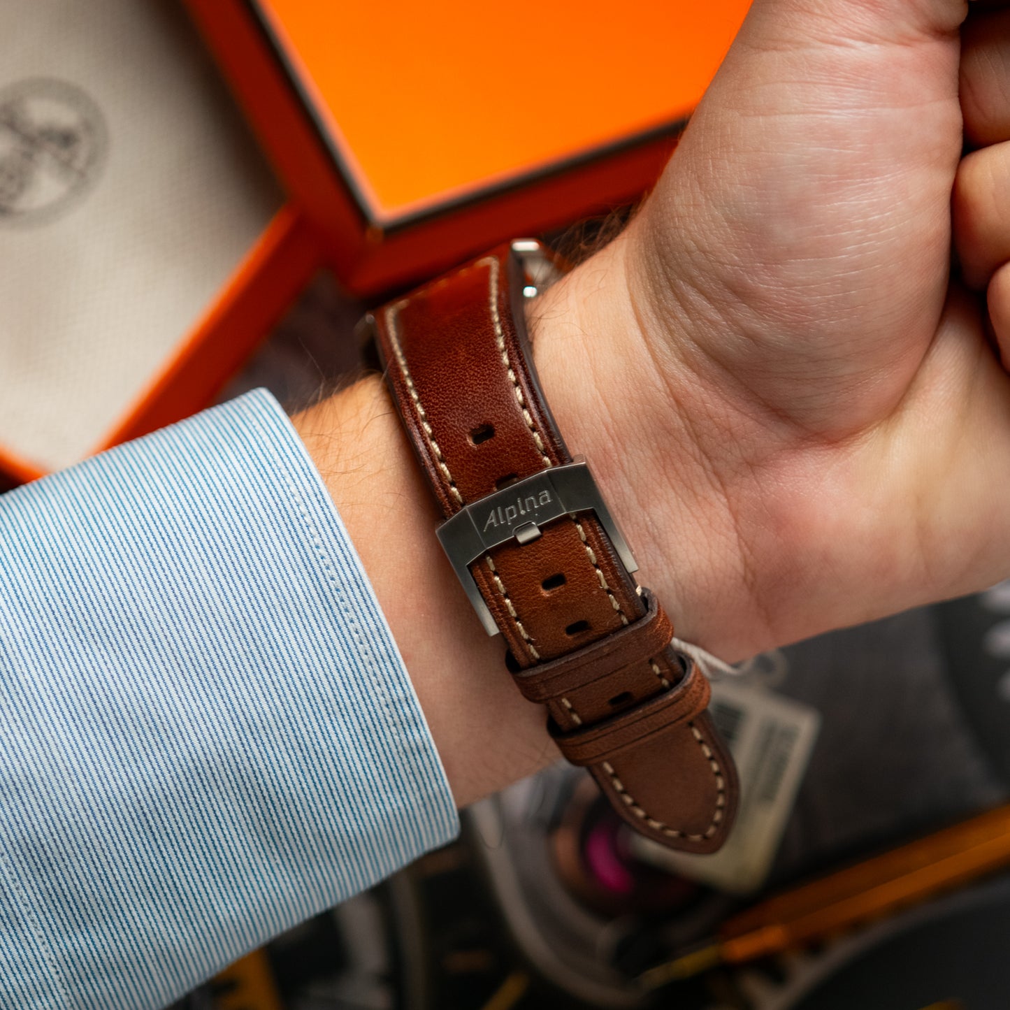 Alpina Startimer Pilot Automatic Chronograph Brown 44mm