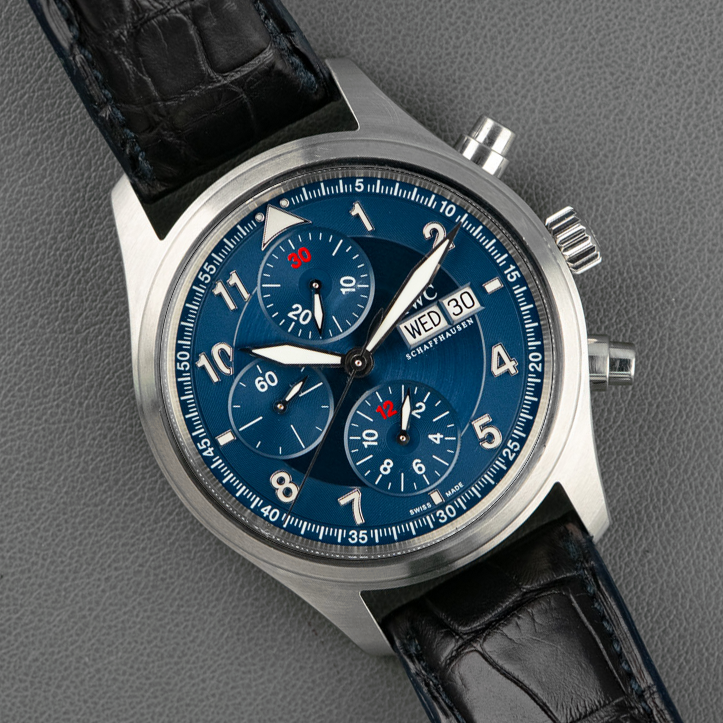 IWC Pilot's Watch Spitfire Chronograph Laureus Blue 42mm