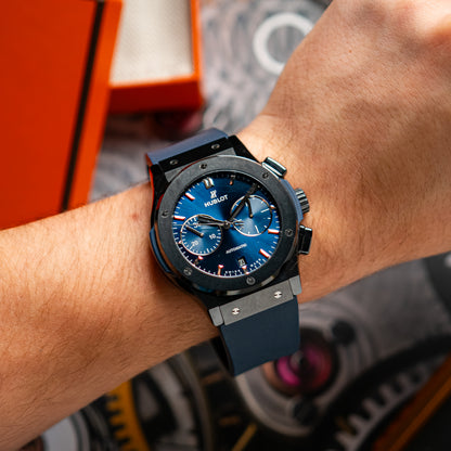 Hublot Classic Fusion Chronograph Ceramic Blue Dial 45mm