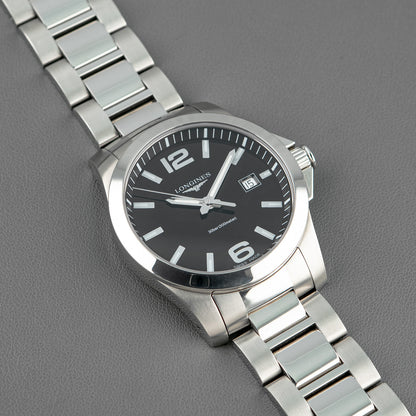 Longines Conquest Quartz Black Dial Date 41mm