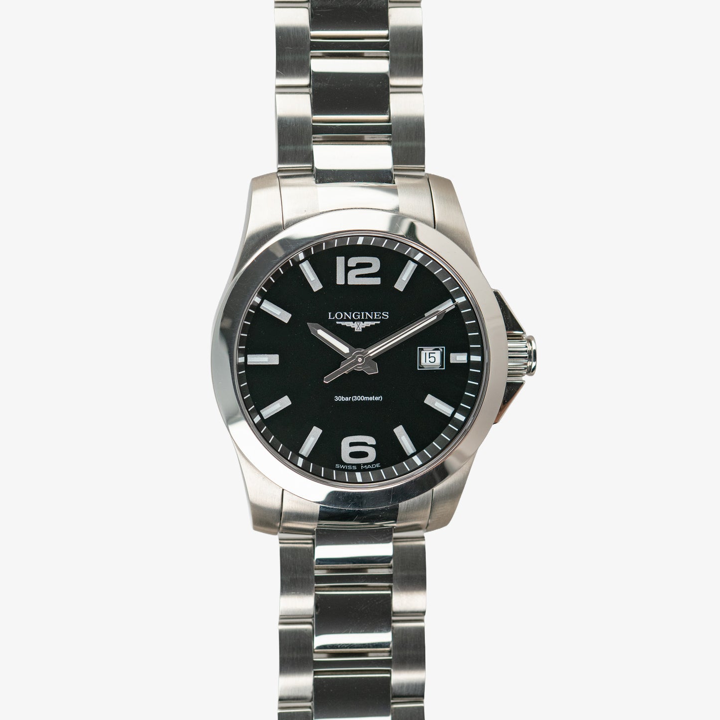 Longines Conquest Quartz Black Dial Date 41mm