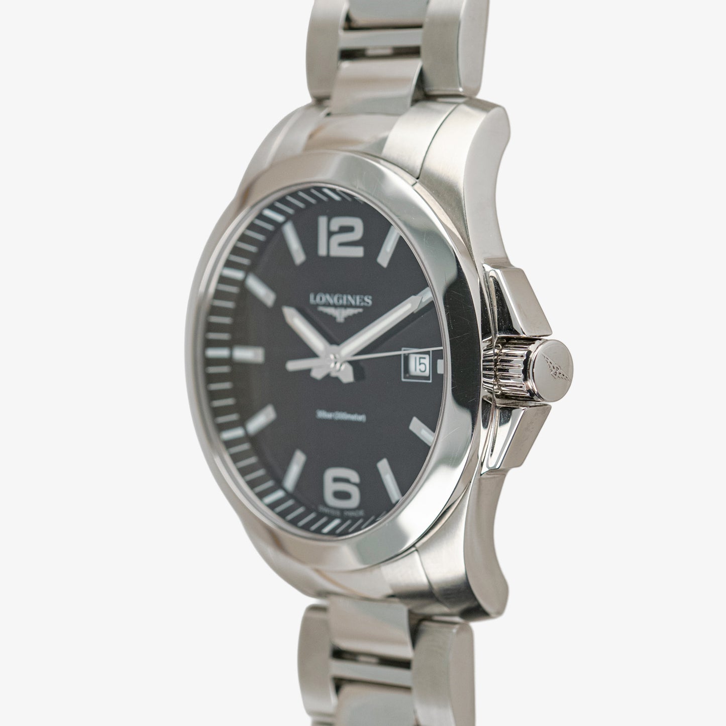 Longines Conquest Quartz Black Dial Date 41mm