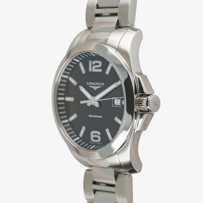 Longines Conquest Quartz Black Dial Date 41mm