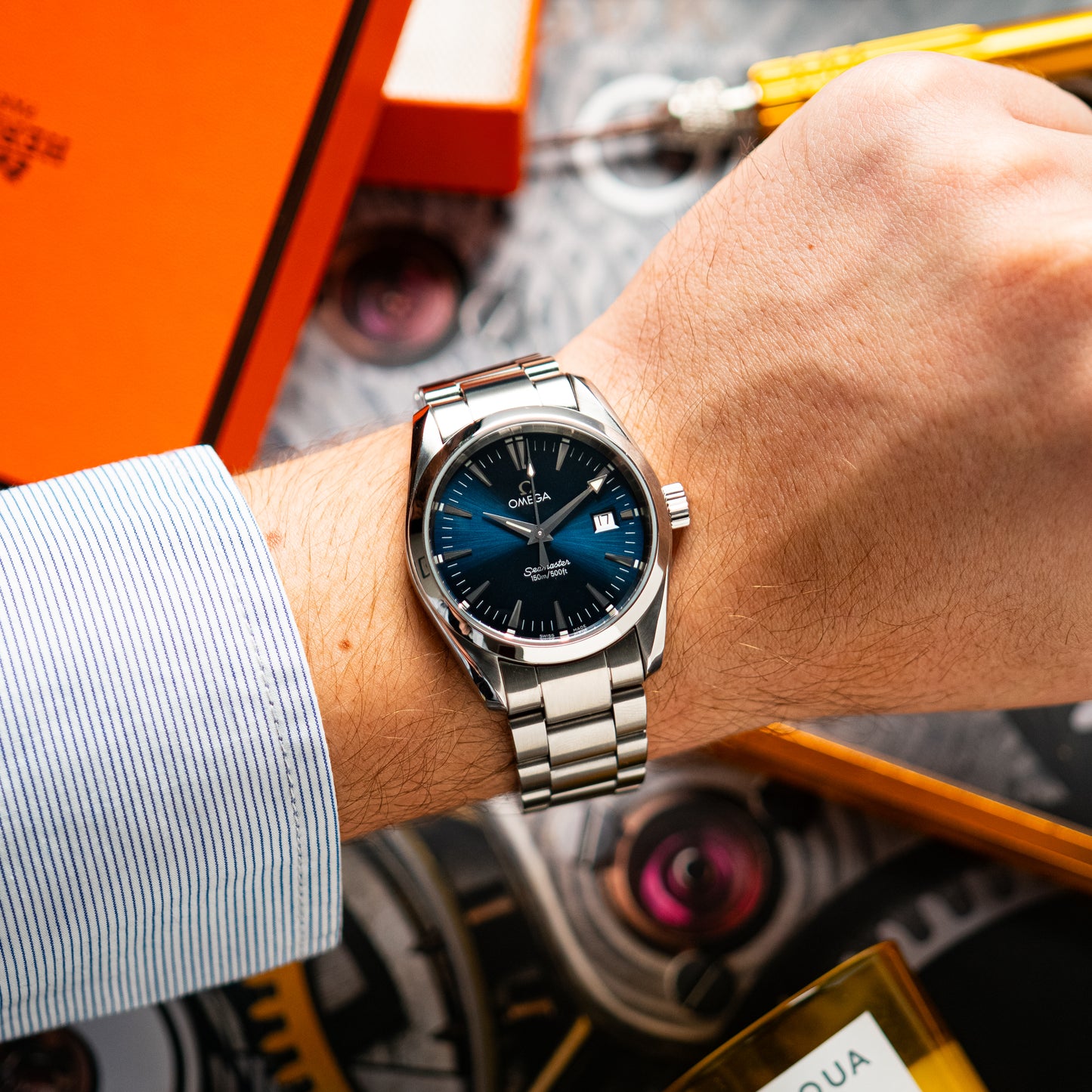 Omega Seamaster Aqua Terra Quartz Blue Dial 38mm