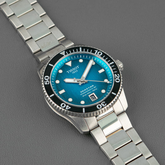Tissot Seastar Powermatic 80 Turquoise Dial 40mm