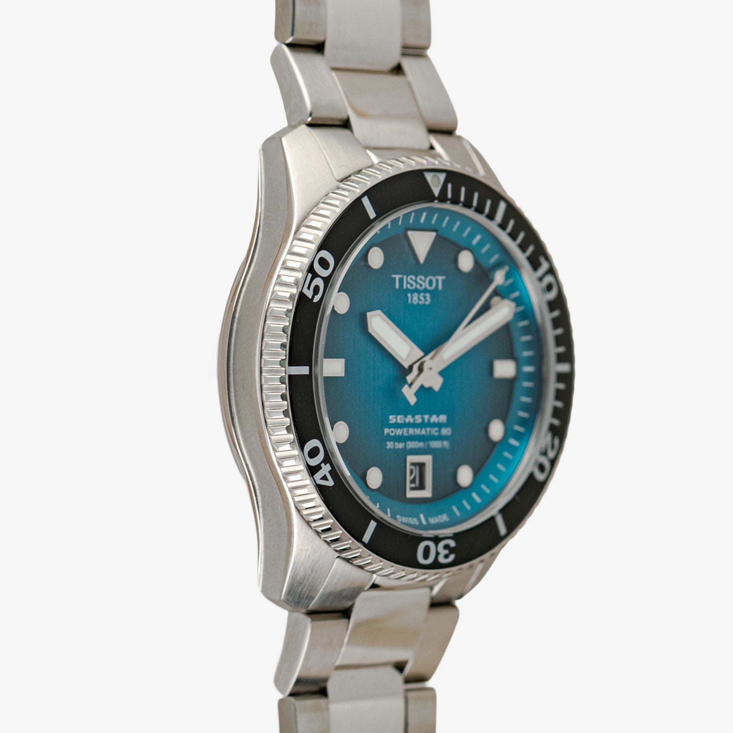 Tissot Seastar Powermatic 80 Turquoise Dial 40mm