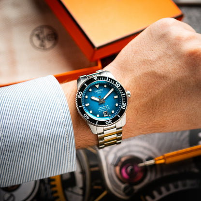 Tissot Seastar Powermatic 80 Turquoise Dial 40mm