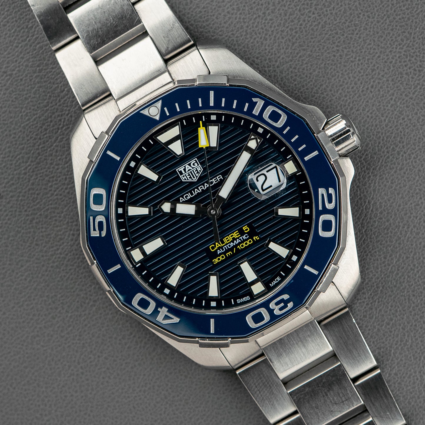 TAG Heuer Aquaracer Calibre 5 Automatic Blue Dial Date 42mm