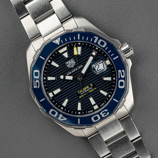 TAG Heuer Aquaracer Calibre 5 Automatic Blue Dial Date 42mm