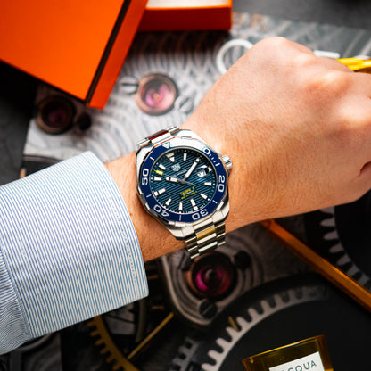 TAG Heuer Aquaracer Calibre 5 Automatic Blue Dial Date 42mm