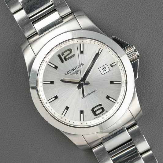 Longines Conquest Quartz Date Silver Dial 41mm