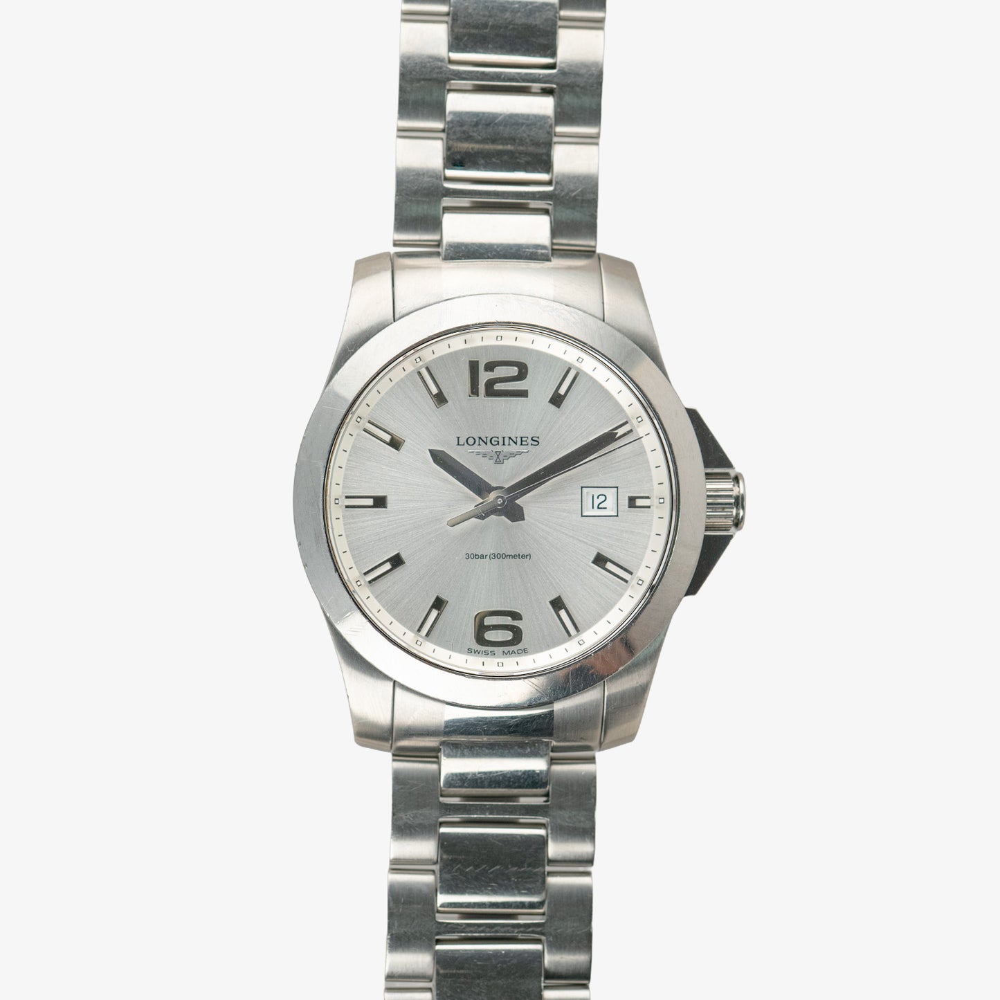 Longines Conquest Quartz Date Silver Dial 41mm