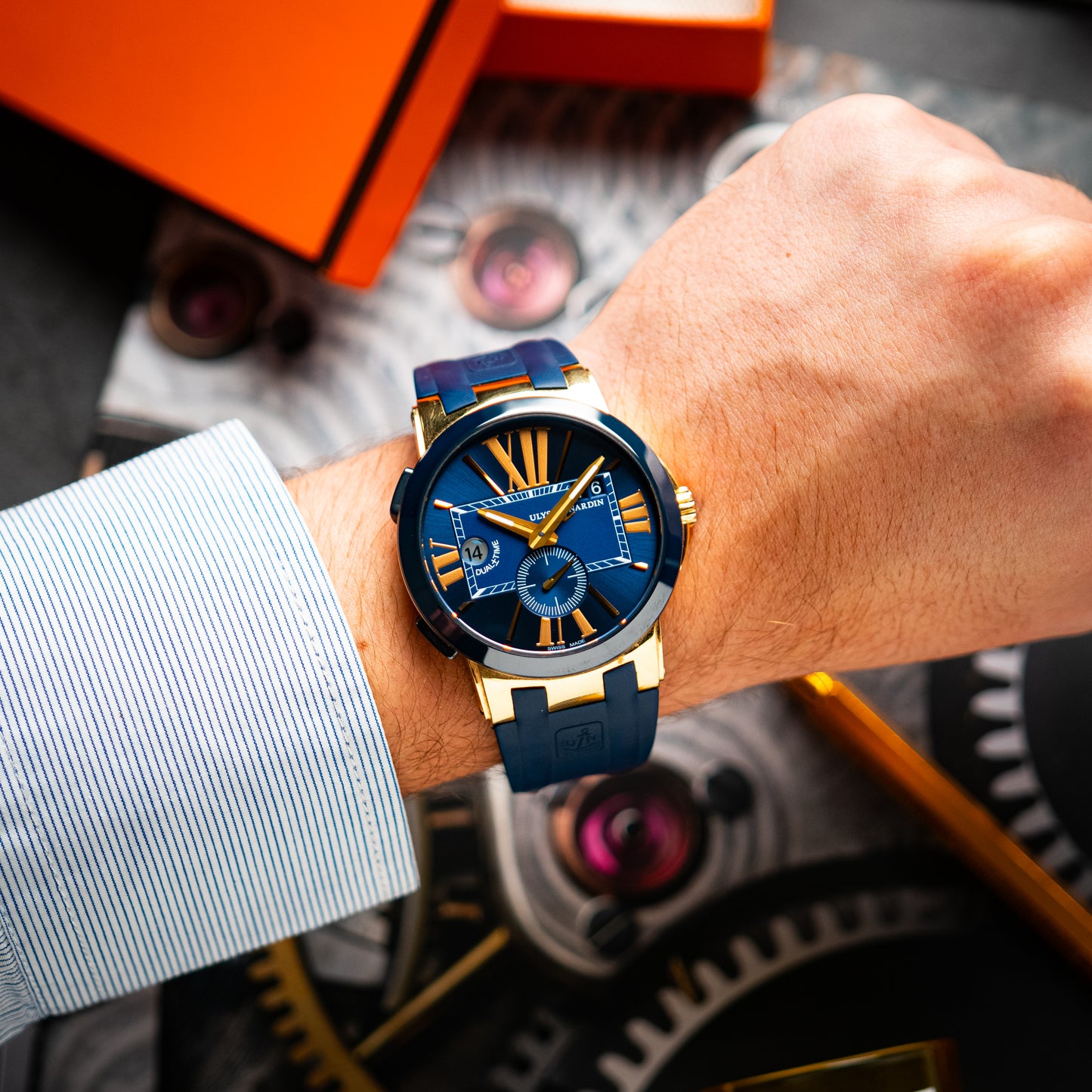 Ulysse Nardin Executive Dual Time Automatic Blue Dial 42mm